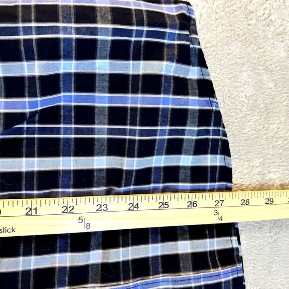 7 Diamonds Midnight Love Affair Button Down Navy Blue Plaid Men's Slim M Shirt - Picture 12 of 16